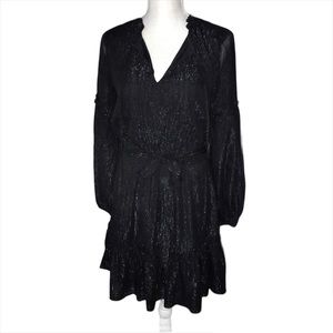 Shimmer Little Black Dress Sheer Shiffon Laundry by Shelli Segal Size 8